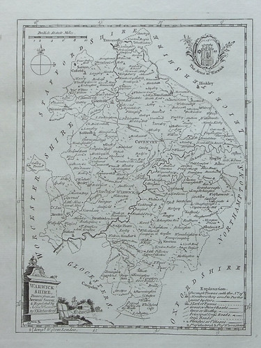 Warwickshire antica mappa - warwickshire,,