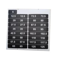 Etichette con pile di pesi