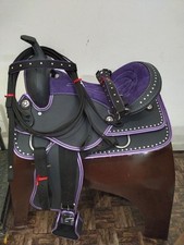 Sella Western sintetica viola per cavalli tutte le dimensioni - 10"-18,5".