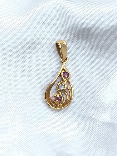 Ciondolo vintage gemme viola - ciondolo,