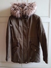 PARKA DA DONNA BERSHKA VERDE MILITARE TAGLIA S