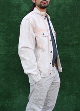 Giacca Denim/Chore Carhartt WIP in Cotone Beige/Ecru - Stile Trucker Classico - 