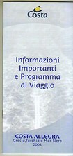 Brochure COSTA ALLEGRA Informazioni e Programma di Viaggio - 2003