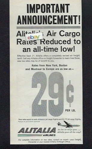 Alitalia 1963 air - 1963, cargo