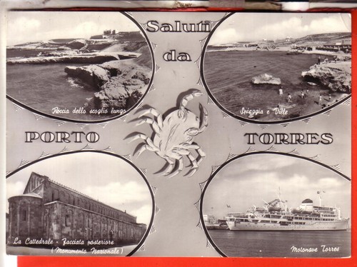 Cartolina porto torres b n - porto,