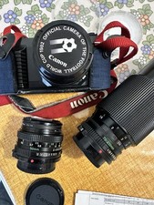 Macchina Fotografica A Rullino Tre Obiettivi ( 28mm, 50 mm, 70-210) Flash Canon