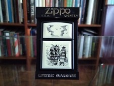 Zippo Scrimshaw Ship and