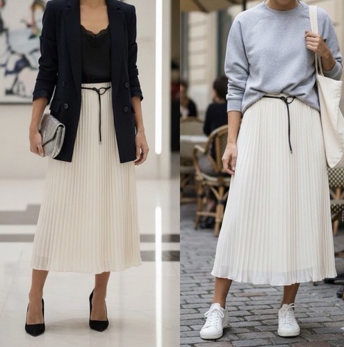 Maxi gonna midi zara - maxi, panna