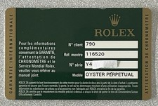 Warranty Guarantee Rolex