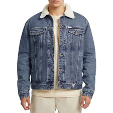 Giubbino giacca denim imbottito GUESS JEANS uomo m4bn44d5ej1 gjwm blu