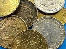 LOTTO 8 SET MONETE SPAGNA SPAGNOLE PTAS PESETA PESETAS CARLOS I