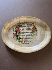 Vassoio Vintage Bamboo Stile Oriental Piatto Con Fanstasia Mother