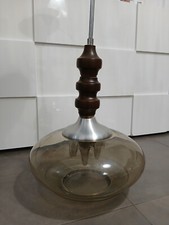 Lampadario vetro legno - lampadario,