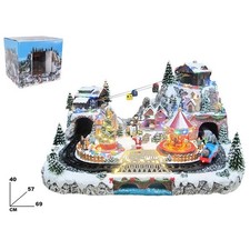 Mazzeo Giocattoli Paesaggio Natalizio Con Funivia E Treno 69X57X40 Cm 20807344