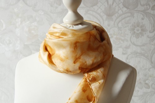 Foulard seta beige marrone - seta,