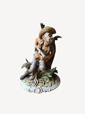 Statuina Stile Capodimonte il Cacciatore In Ceramica Dipinto A Mano Vintage 