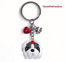 Portachiavi cane Shih Tzu creato a mano in fimo 