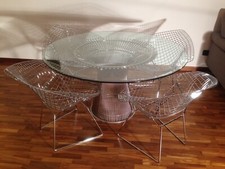 4 Knoll Harry Bertoia Diamond Chairs Sedie Armchairs Stuhl Chromed Steel Design
