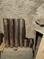 tubi fumi stufa a legna acciaio inox usati lunghi100cm diametro 150mm