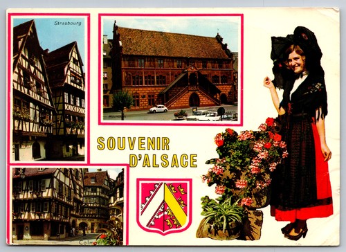 Cartolina souvenir alsazia - souvenir, d'alsazia