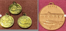 RARO LOTTO VINTAGE Oro 8K: N. 3 Pendenti Monete Lire Italiane + Medaglia di Pavia