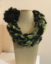 Sciarpa collana, scaldacollo, collana fatta a mano, sciarpa misto lana