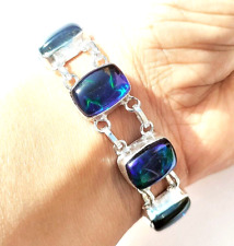 Bracciale bigiotteria fatto a mano argento sterling 925 pietra opale triple australiane