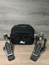DW 8000 Series Double Bass Drum Pedal DWCP8002- Silver/Black w/ Extras #2288