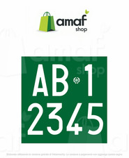 targa trattore replica fondo verde lettere bianche in ALLUMINIO 16x16