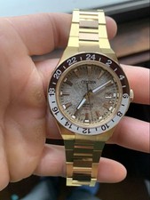 Citizen Series 8 Limitata Data Gmt Oro Orologio Uomo Automatico Autentico Lavoro