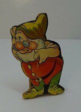 ANTICO GNOMO DEI SETTE NANI EPOCA 1960 IN LEGNO CON SERIGRAFIA SEVi-M- 718