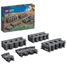 LEGO City Binari, Set con 20 Pezzi Accessori di Rotaie per Ampliare la Ferrovia 