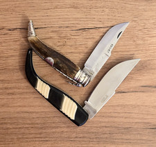 Collezione di 2 coltelli da tasca vintage - Albacete Spagna, Gómez & Marín?, manico in corno