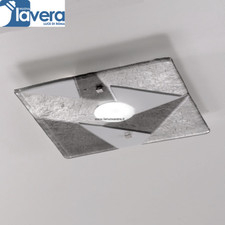 PLAFONIERA APPLIQUE DI MURANO TRIGONO PL30 ORIGINALE ARGENTO