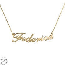 Collana oro giallo 18 kt 750 nome FEDERICA diamante -882/ST-