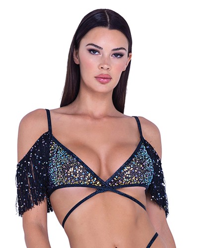 Top con frange - rete,