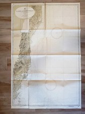 Carta nautica antica Tirreno Corsica Da Alistro a Bocche di Bonifacio 1879-1955