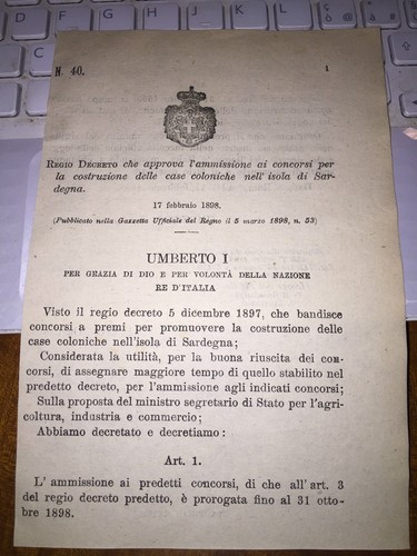 Regio decreto ammissione - decreto,