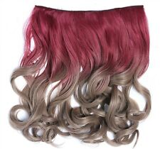 Clip-In Extension Extensions Capelli Ampio Ricci Ombreggiato Rosso Biondo Cenere