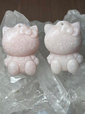 Ciondolo Hello Kitty opale rosa set 3 pezzi pietra preziosa cristallo naturale