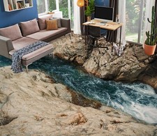 3D antiche tracce di pietra R41 pavimento carta da parati murales carta da parati stampa murale Luna 24