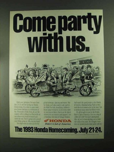 Pubblicità moto honda 1993 - moto,