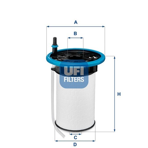 2605200 filtro gasolio ufi - filtro, per