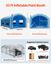 VEVOR Cabina Di Verniciatura Gonfiabile Cabina a Spruzzo Tenda per Cabina Di ...