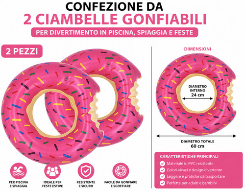 Ciambelle gonfiabili 60cm - 2,