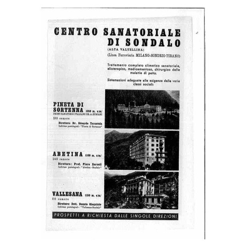 Centro sanatoriale sondalo - sanatoriale, di
