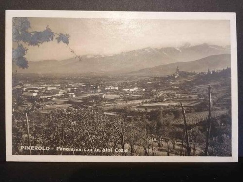 Cartolina pinerolo panorama - pinerolo,