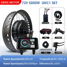 Kit conversione neve grassa elettrica 72V 5000W 4.0 20/24/26 pollici mozzo posteriore ruota motore