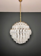 Stupendo lampadario sferico Murano poliedri - 140 poliedri alabastro bianco