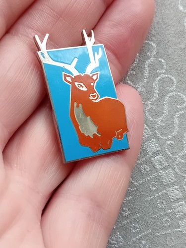 Antlered deer stag enamelled - antlered,